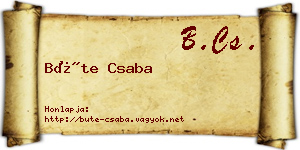 Büte Csaba névjegykártya